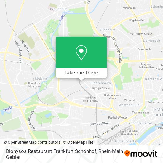 Dionysos Restaurant Frankfurt Schönhof map