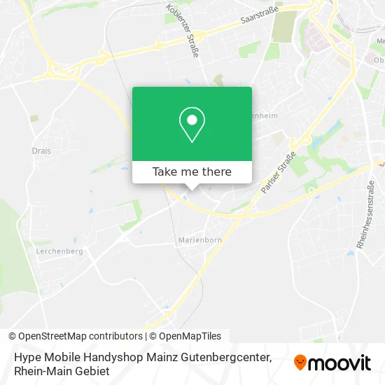 Карта Hype Mobile Handyshop Mainz Gutenbergcenter