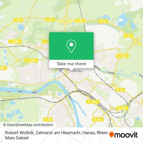 Robert Wollnik, Zahnarzt am Heumarkt, Hanau map