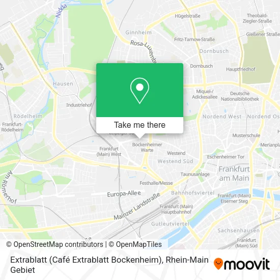 Карта Extrablatt (Café Extrablatt Bockenheim)