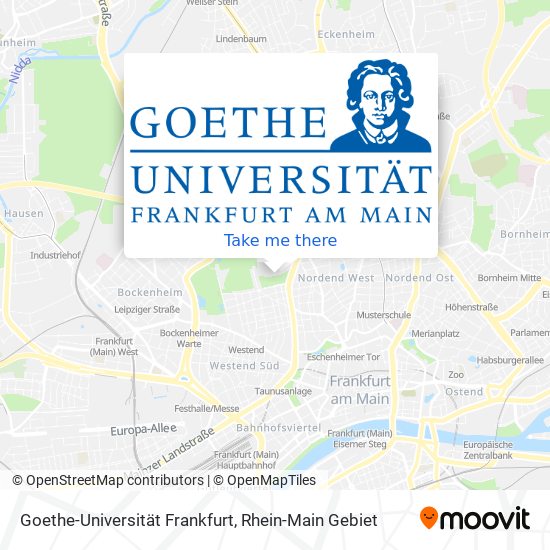 Карта Goethe-Universität Frankfurt