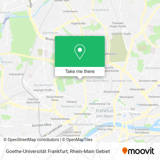 Карта Goethe-Universität Frankfurt