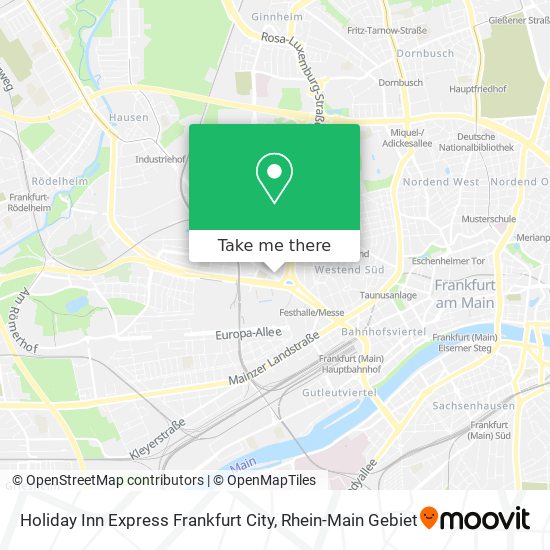 Holiday Inn Express Frankfurt City map
