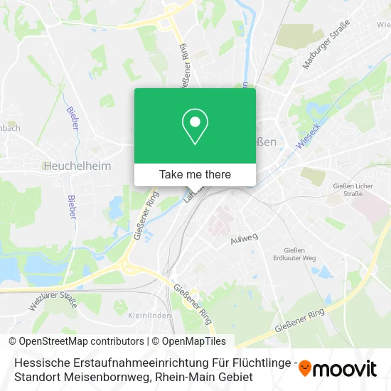 Карта Hessische Erstaufnahmeeinrichtung Für Flüchtlinge - Standort Meisenbornweg
