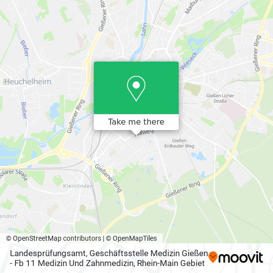 Landesprüfungsamt, Geschäftsstelle Medizin Gießen - Fb 11 Medizin Und Zahnmedizin map