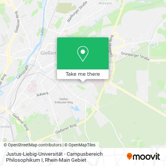 Justus-Liebig-Universität - Campusbereich Philosophikum I map