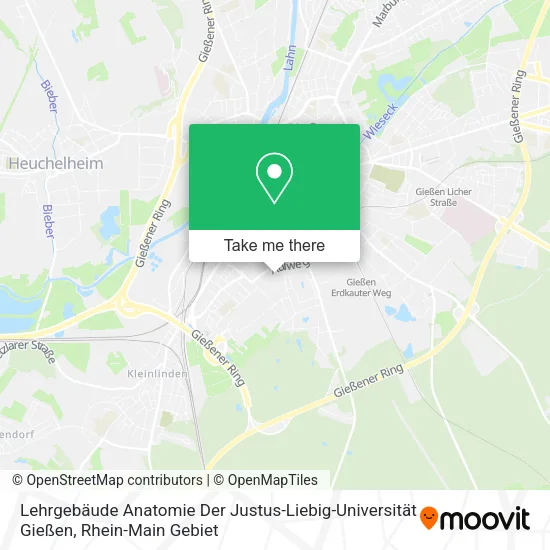 Карта Lehrgebäude Anatomie Der Justus-Liebig-Universität Gießen