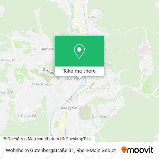 Карта Wohnheim Gutenbergstraße 31