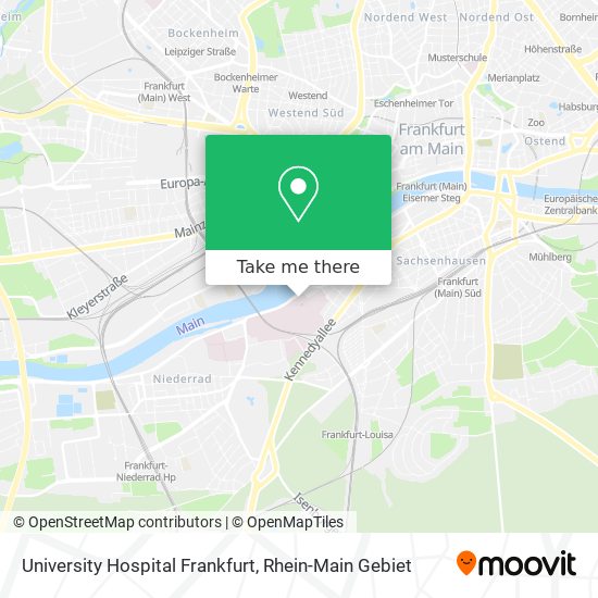 University Hospital Frankfurt map