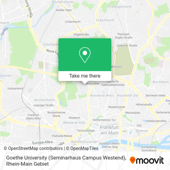 Карта Goethe University (Seminarhaus Campus Westend)