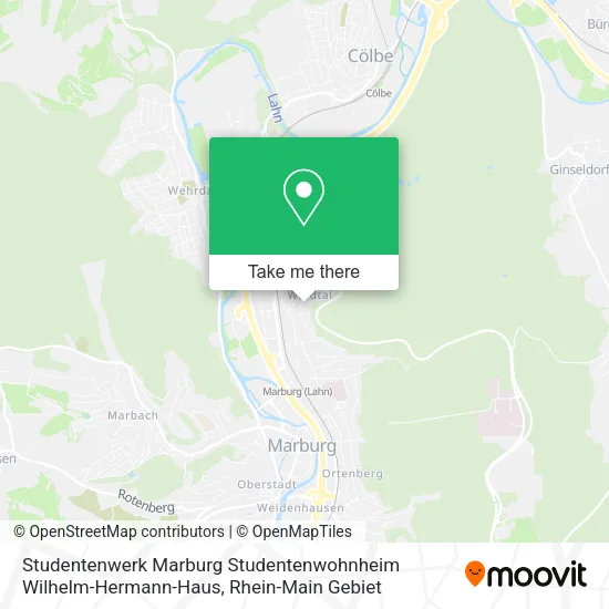 Карта Studentenwerk Marburg Studentenwohnheim Wilhelm-Hermann-Haus