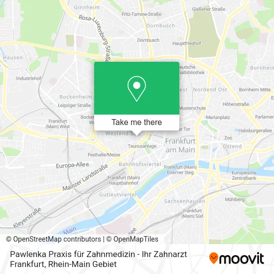 Карта Pawlenka Praxis für Zahnmedizin - Ihr Zahnarzt Frankfurt