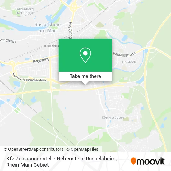 Карта Kfz-Zulassungsstelle Nebenstelle Rüsselsheim