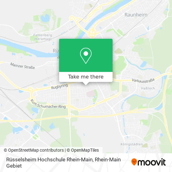 Карта Rüsselsheim Hochschule Rhein-Main