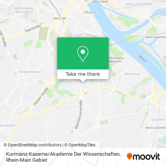 Карта Kurmainz-Kaserne / Akademie Der Wissenschaften