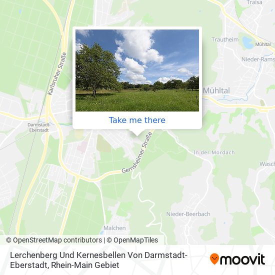 Lerchenberg Und Kernesbellen Von Darmstadt-Eberstadt map