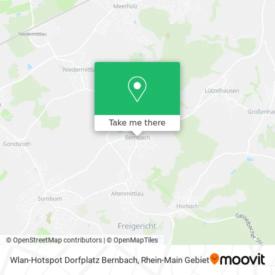 Карта Wlan-Hotspot Dorfplatz Bernbach