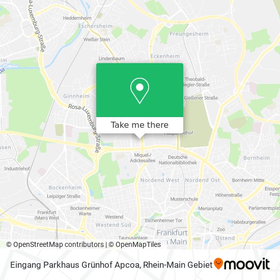 Eingang Parkhaus Grünhof Apcoa map