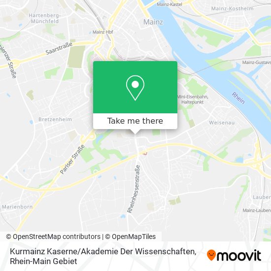 Карта Kurmainz Kaserne / Akademie Der Wissenschaften