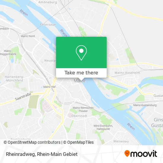 Карта Rheinradweg