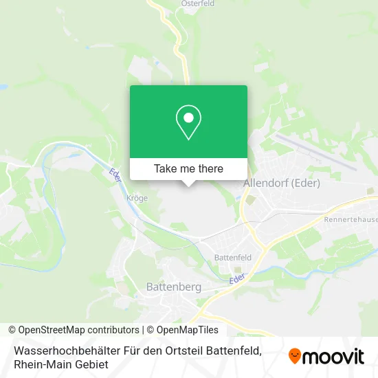 Карта Wasserhochbehälter Für den Ortsteil Battenfeld