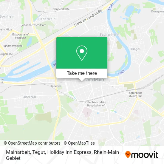 Карта Mainarbeit, Tegut, Holiday Inn Express