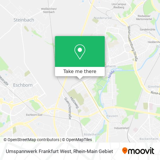 Umspannwerk Frankfurt West map