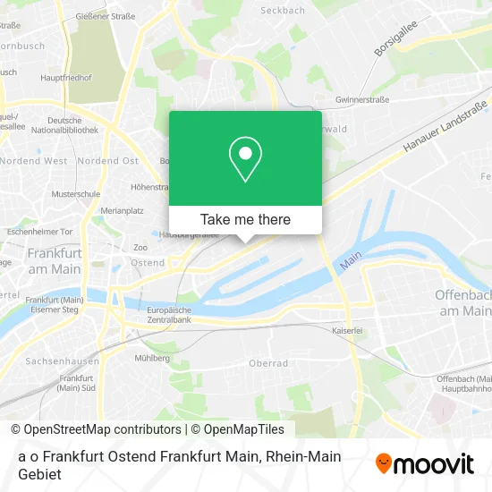 Карта a o Frankfurt Ostend Frankfurt Main