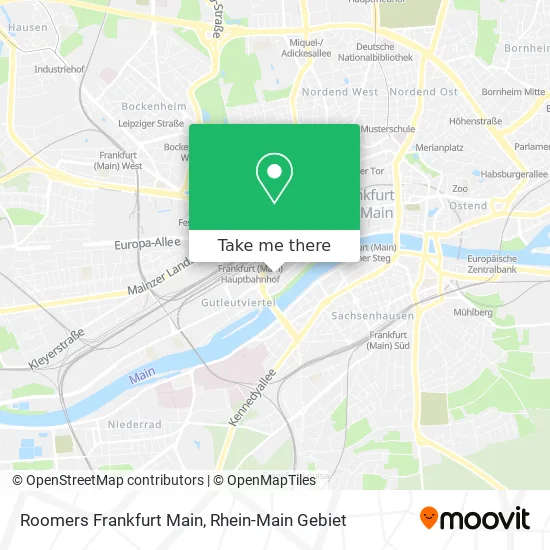 Карта Roomers Frankfurt Main