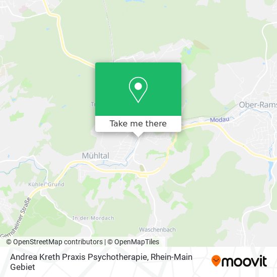 Andrea Kreth Praxis Psychotherapie map