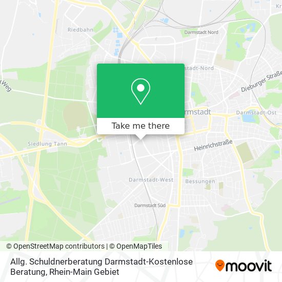 Allg. Schuldnerberatung Darmstadt-Kostenlose Beratung map