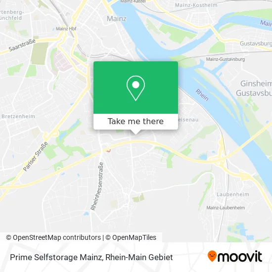 Prime Selfstorage Mainz map