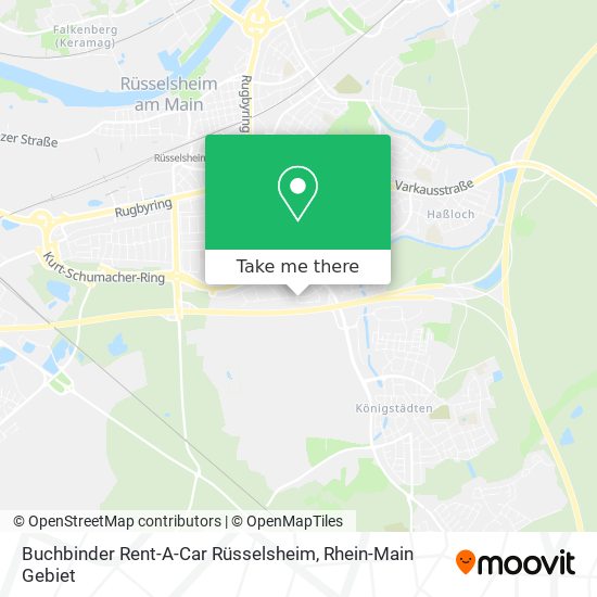 Карта Buchbinder Rent-A-Car Rüsselsheim