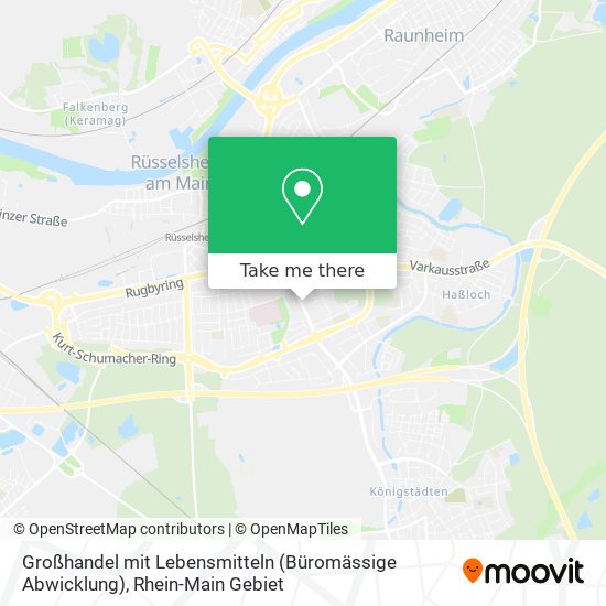 Карта Großhandel mit Lebensmitteln (Büromässige Abwicklung)