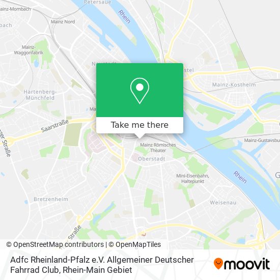 Adfc Rheinland-Pfalz e.V. Allgemeiner Deutscher Fahrrad Club map