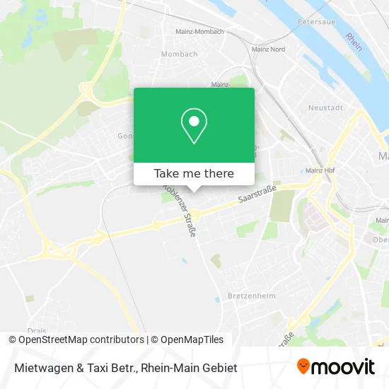 Карта Mietwagen & Taxi Betr.