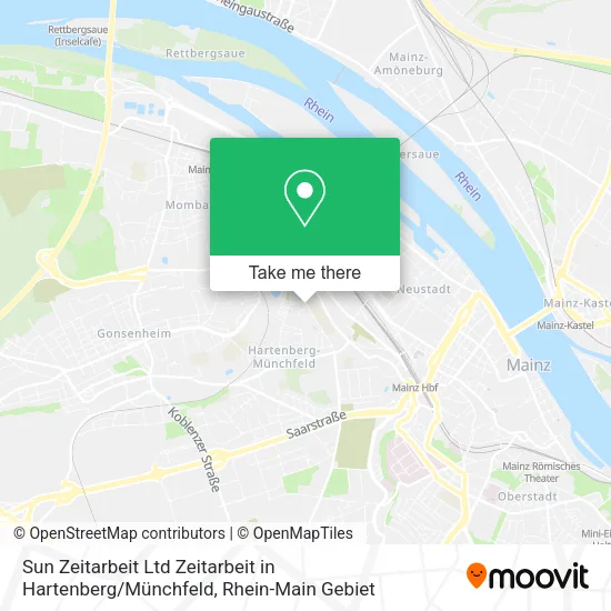 Карта Sun Zeitarbeit Ltd Zeitarbeit in Hartenberg / Münchfeld