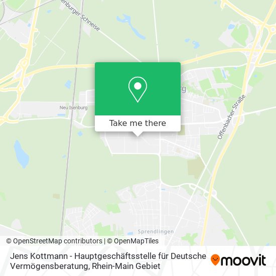 Карта Jens Kottmann - Hauptgeschäftsstelle für Deutsche Vermögensberatung
