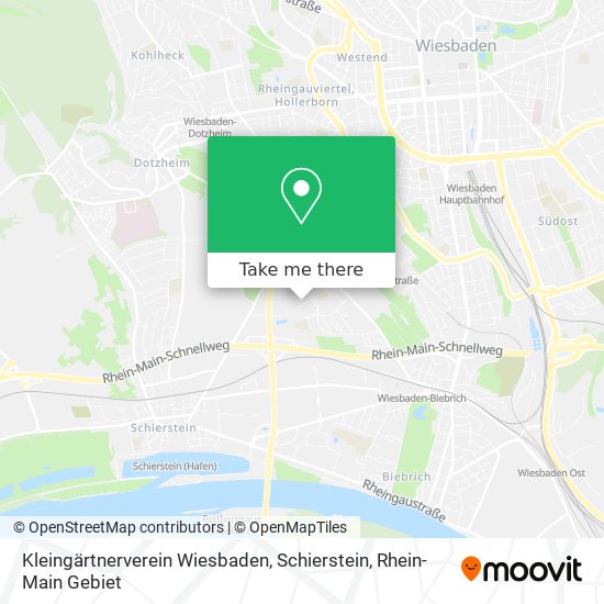 Карта Kleingärtnerverein Wiesbaden, Schierstein