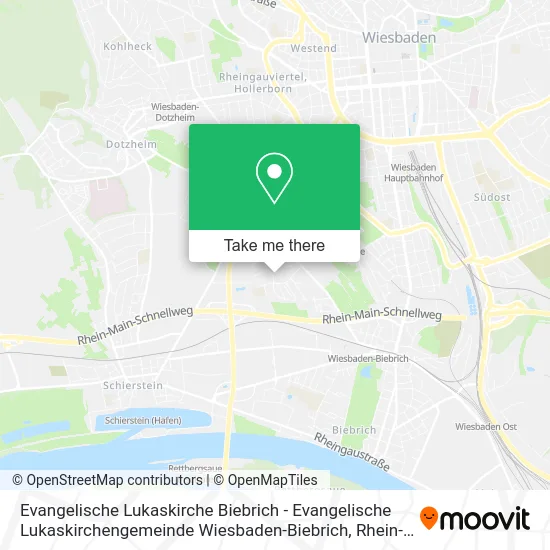 Карта Evangelische Lukaskirche Biebrich - Evangelische Lukaskirchengemeinde Wiesbaden-Biebrich