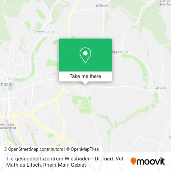 Карта Tiergesundheitszentrum Wiesbaden - Dr. med. Vet. Mathias Litsch