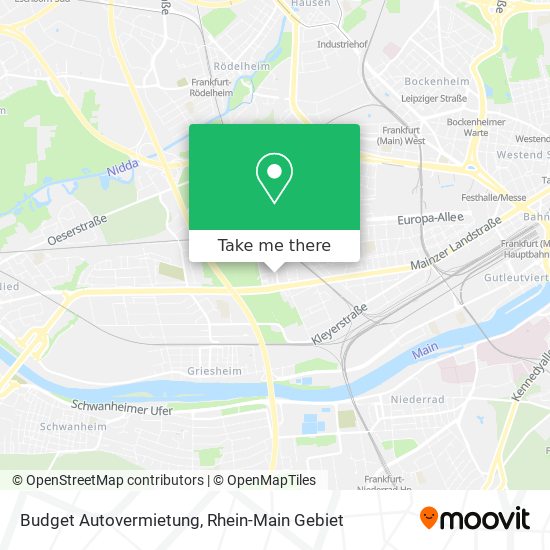 Budget Autovermietung map