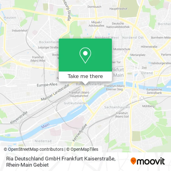 Карта Ria Deutschland GmbH Frankfurt Kaiserstraße
