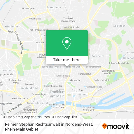 Карта Reimer, Stephan Rechtsanwalt in Nordend-West