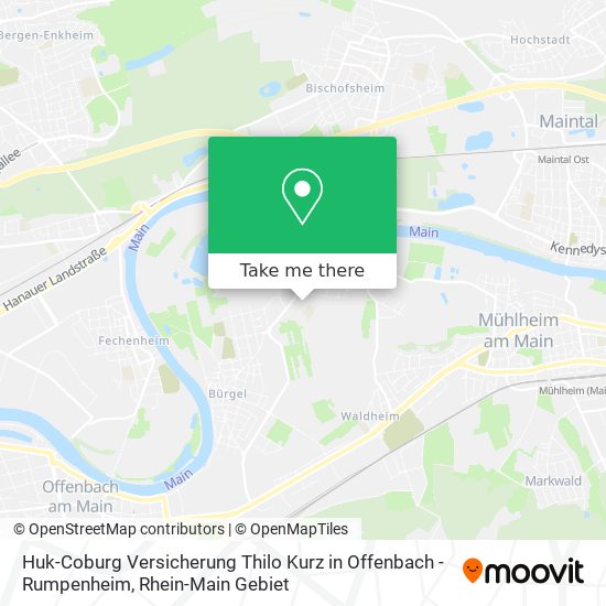 Huk-Coburg Versicherung Thilo Kurz in Offenbach - Rumpenheim map