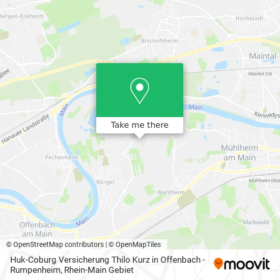 Карта Huk-Coburg Versicherung Thilo Kurz in Offenbach - Rumpenheim