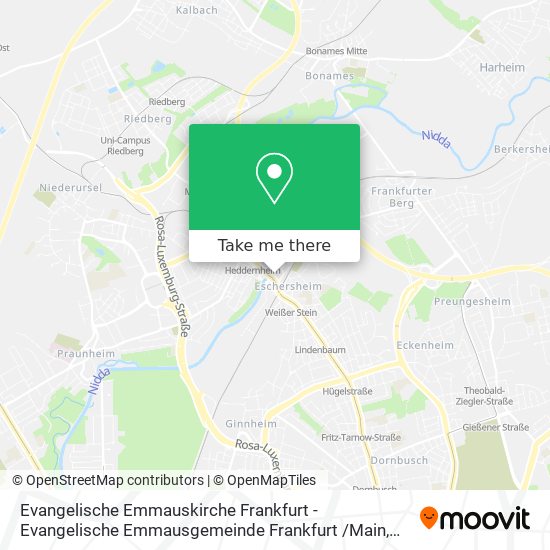 Evangelische Emmauskirche Frankfurt - Evangelische Emmausgemeinde Frankfurt /Main map