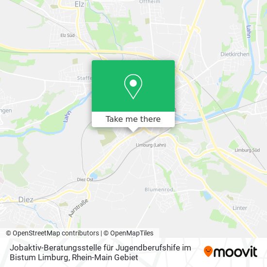 Карта Jobaktiv-Beratungsstelle für Jugendberufshife im Bistum Limburg