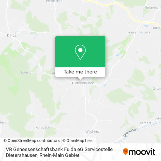 Карта VR Genossenschaftsbank Fulda eG Servicestelle Dietershausen