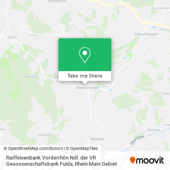 Raiffeisenbank Vorderrhön Ndl. der VR Gesossenschaftsbank Fulda map
